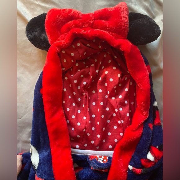 New Disney Minnie Mouse Girls Robe 4T - Picture 5 of 7